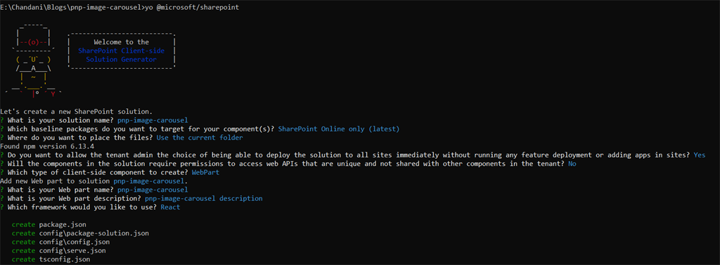 Project Setup - PnP Image Carousel